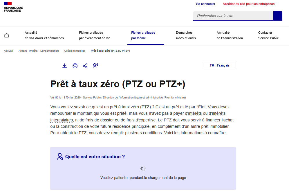 illustration accès information au dispositif ptz ou ptz+ sur le site de l'état 