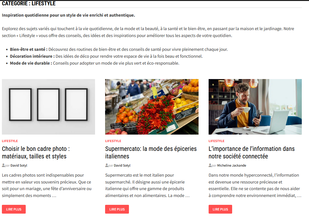 illustration d'articles concernant le lifestyle sur le site gospi.fr