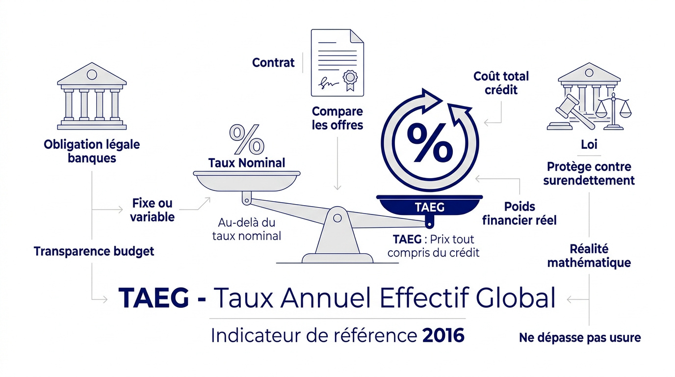 Graphique illustrant les composantes du coût total d'un crédit immobilier